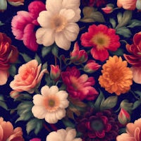 a colorful floral pattern on a dark background