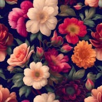 a floral pattern on a dark background